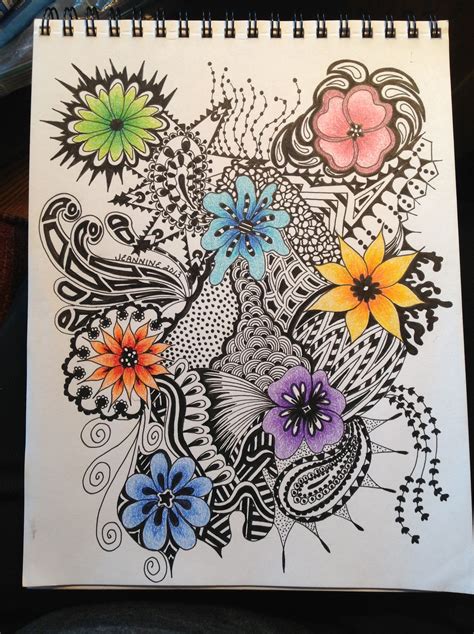 zentangle flower pattern.